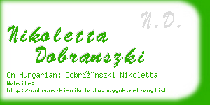 nikoletta dobranszki business card